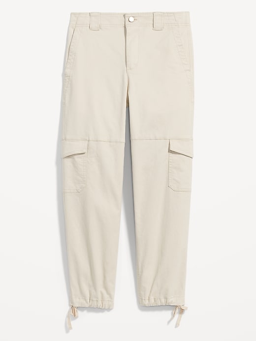 Image number 4 showing, High-Waisted Barrel-Leg Cargo Ankle Pants