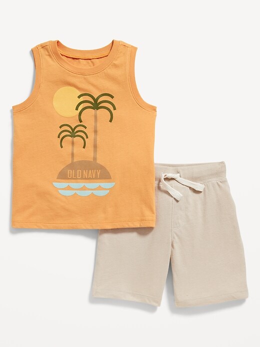LogoGraphic Tank Top & PullOn Shorts Set for Toddler Boys Old Navy