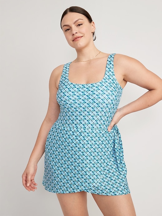 Image number 5 showing, Wrap-Front Swim Dress