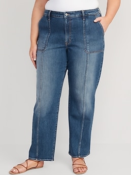 High-Waisted OG Loose Utility Jeans for Women
