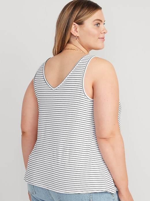 Image number 8 showing, Luxe V-Neck Sleeveless Striped T-Shirt