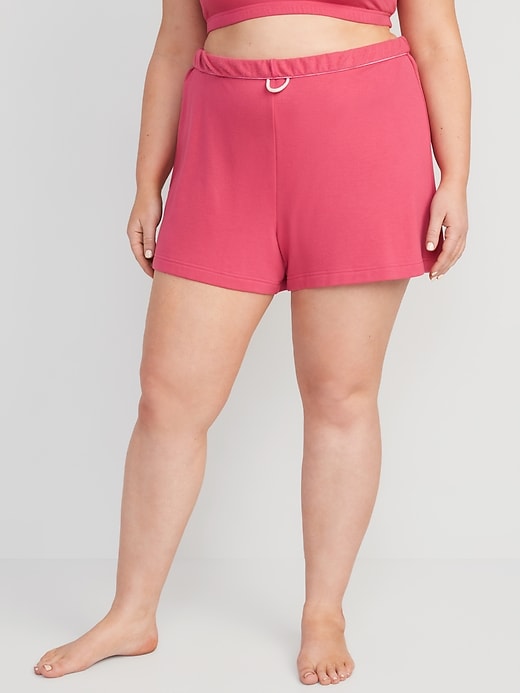 Image number 6 showing, High-Waisted Roll-Down Snuggly Fleece Pajama Sweat Shorts -- 4-inch inseam