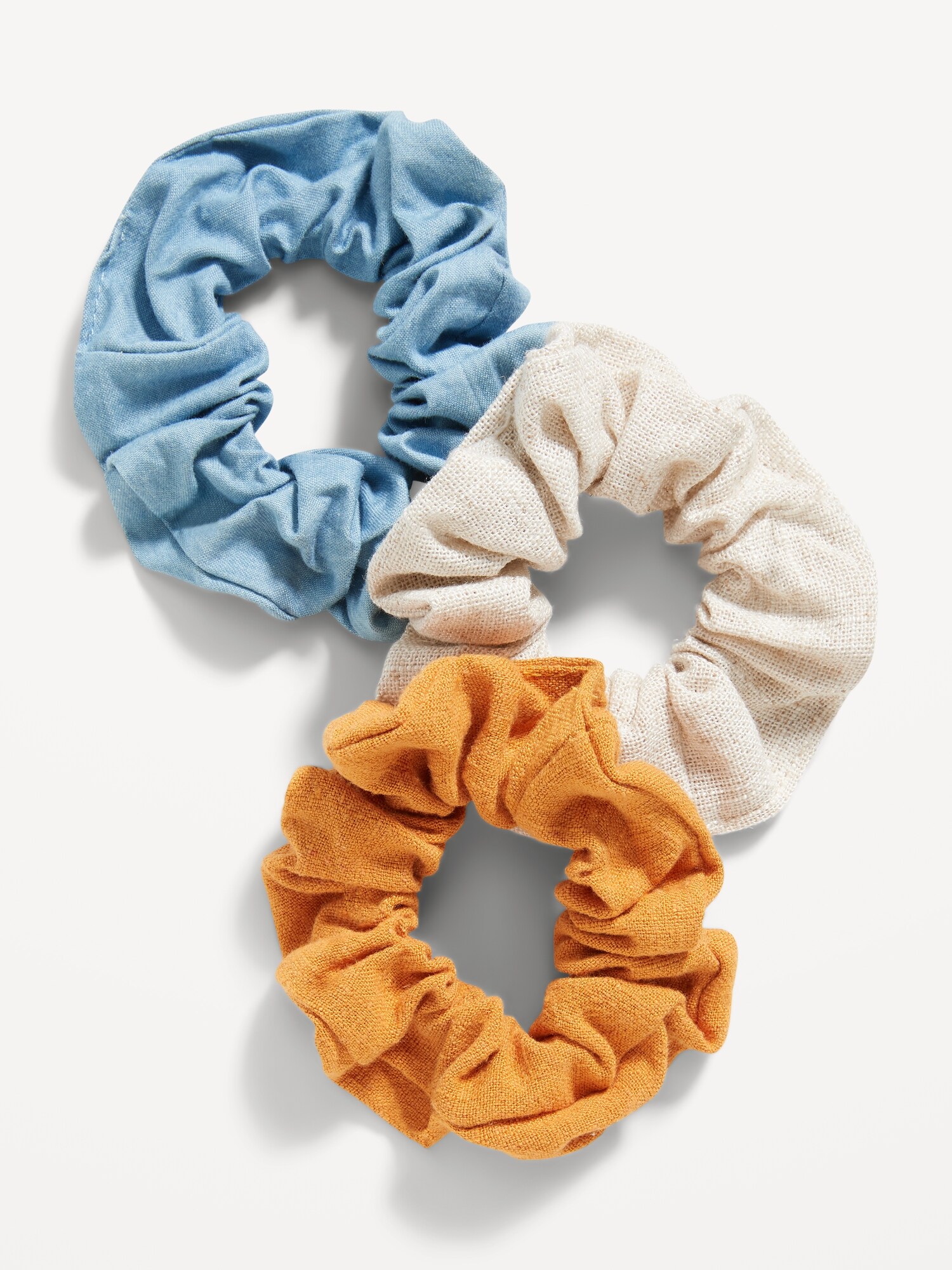 Old Navy Mixed-Fabric Hair Scrunchies 3-Pack for Women multi. 1