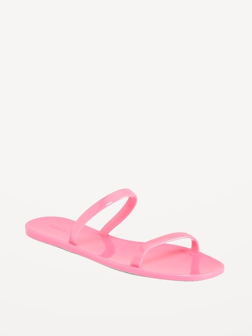 Neon pink jelly slides on sale