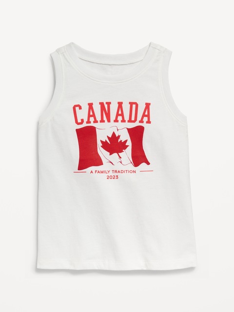 Camisole à logo du drapeau du Canada unisexe pour Tout-petit - Blanc Lumineux