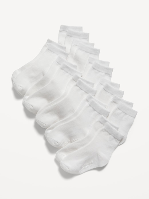 View large product image 1 of 1. Unisex Crew Socks 10-Pack for Toddler & Baby