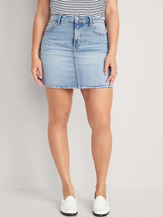 Image number 5 showing, High-Waisted OG Straight Cut-Off Mini Jean Skirt
