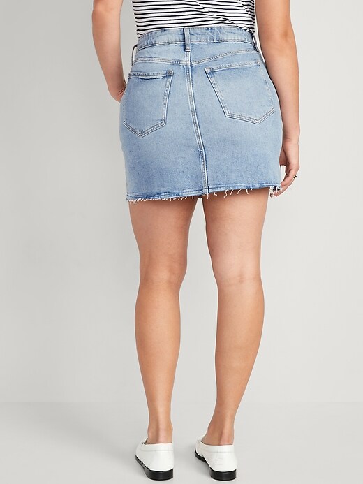 Image number 6 showing, High-Waisted OG Straight Cut-Off Mini Jean Skirt