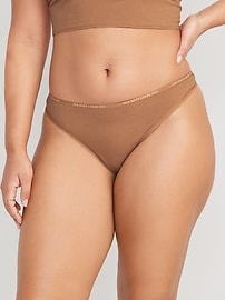 Image number 5 showing, Low-Rise Logo Graphic Thong Underwear
