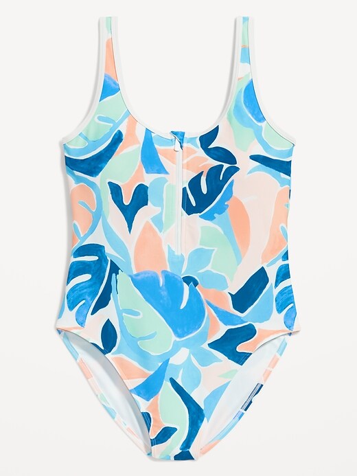 Image number 3 showing, Half-Zip One-Piece Swimsuit for Women