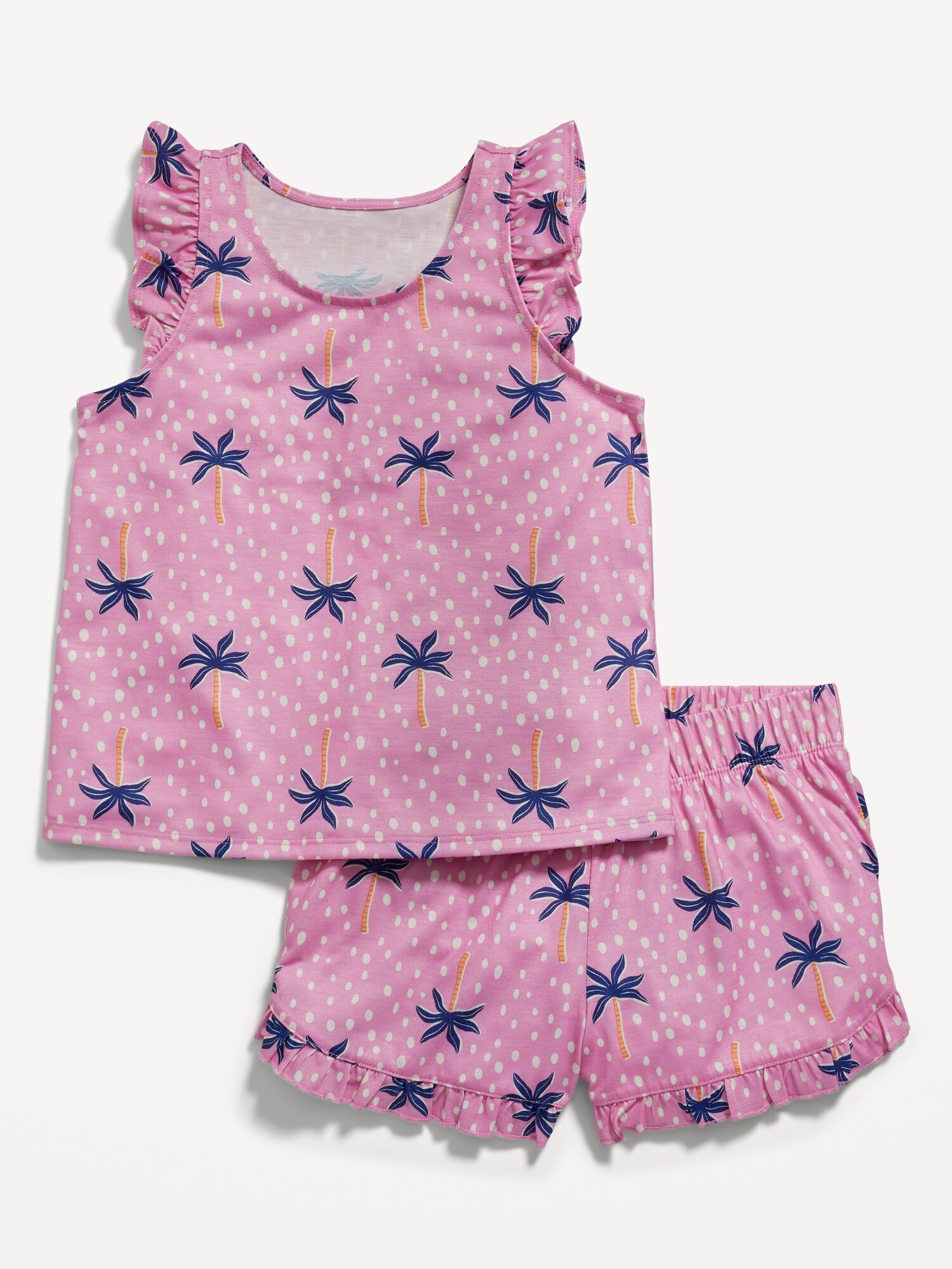 Printed Flutter-Sleeve Pajama Shorts Set for Girls | Old Navy