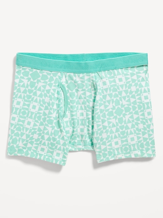 View large product image 1 of 1. Soft-Washed Built-In Flex Printed Boxer-Brief Underwear -- 4.5-inch inseam
