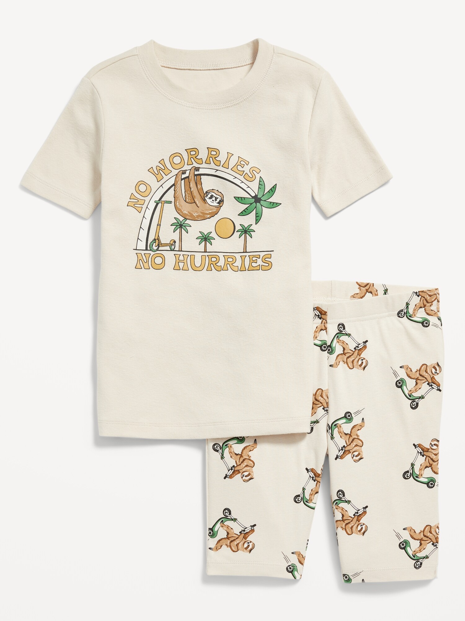 Pyjama ajusté à imprimé unisexe avec haut et short pour Enfant