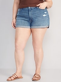 Curvy High-Waisted OG Straight Button-Fly Jean Shorts for Women -- 3-inch inseam