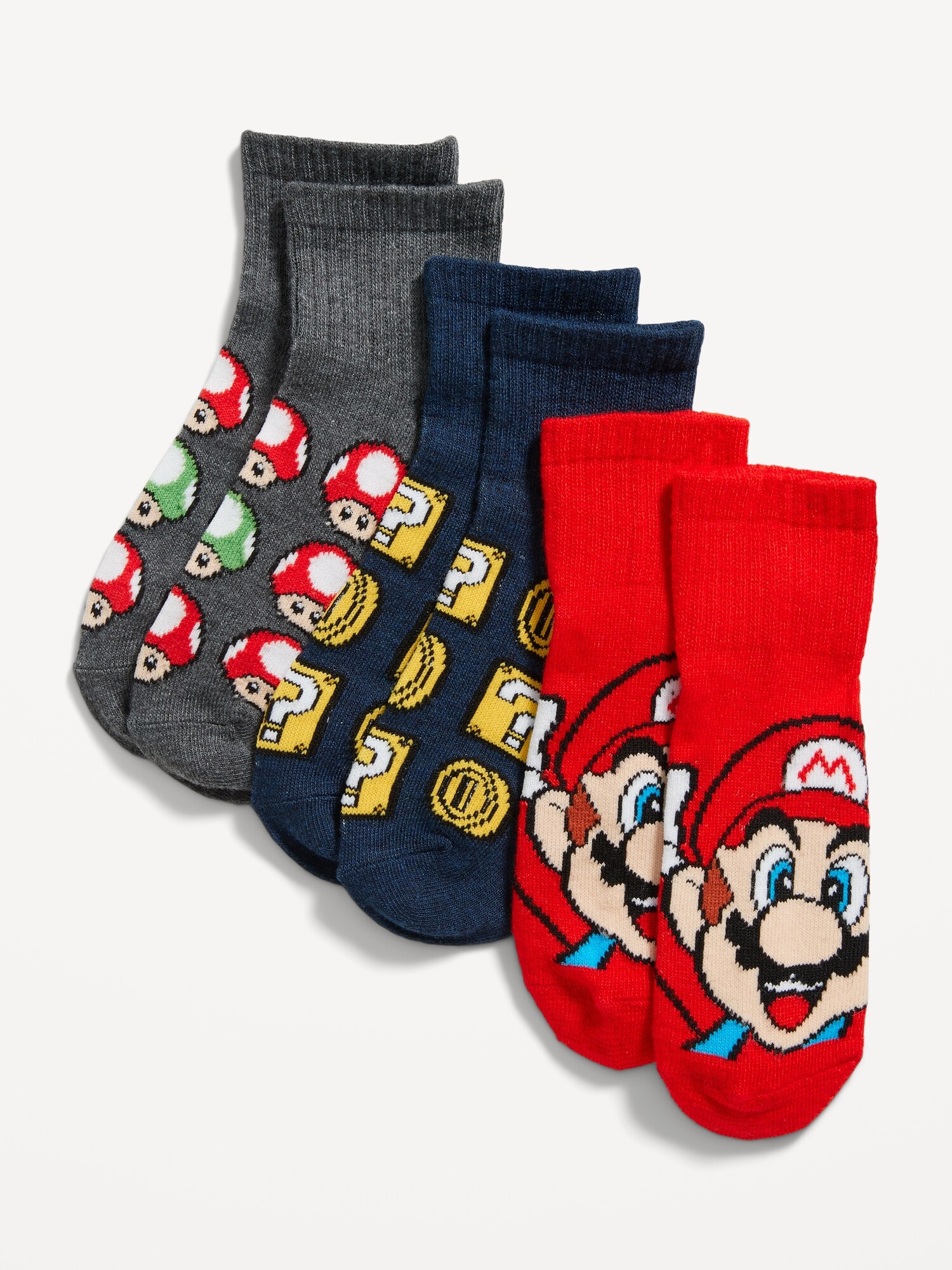 Old Navy Licensed Pop-Culture Quarter Crew Socks 3-Pack for Boys multi. 1