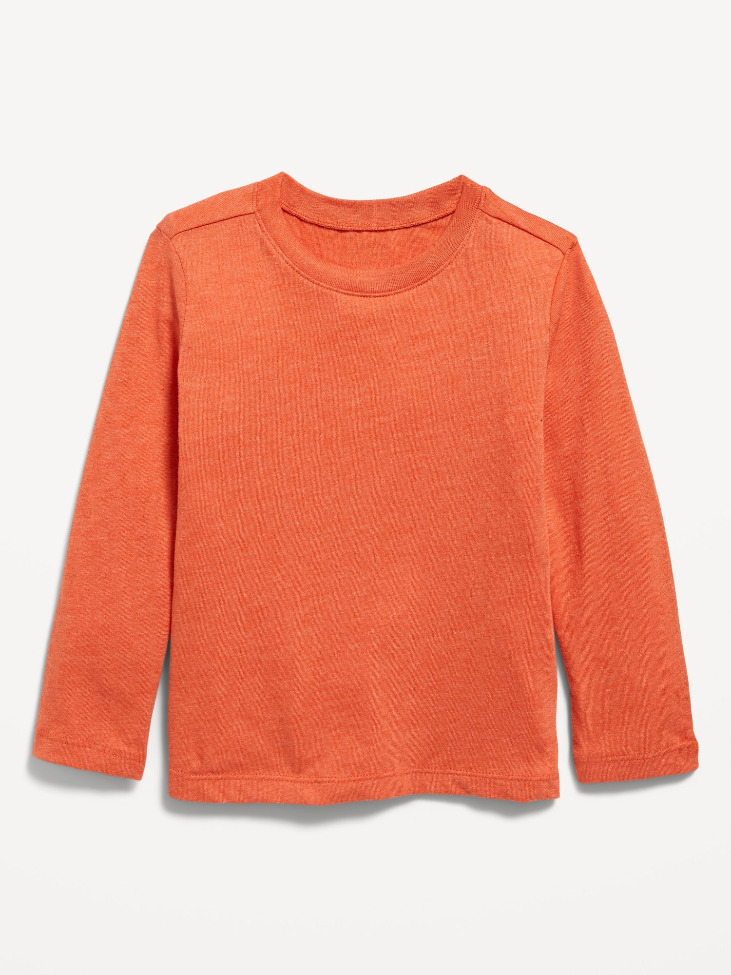 Old Navy Unisex Long-Sleeve Solid T-Shirt for Toddler orange. 1