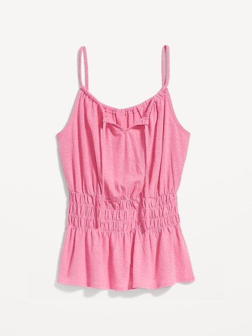 Image number 4 showing, Sleeveless Linen-Blend Smocked Top