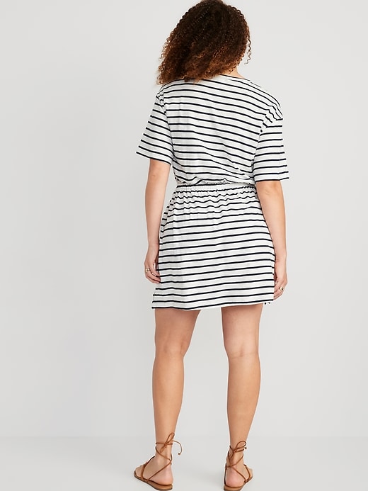 Image number 6 showing, Waist-Defined Striped Mini Dress for Women