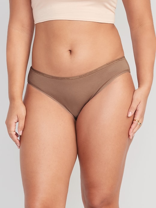 L'image numéro 5 présente Culotte bikini passe-partout en coton à logo à taille mi-basse