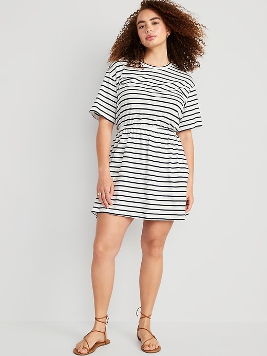 Image number 5 showing, Waist-Defined Striped Mini Dress for Women