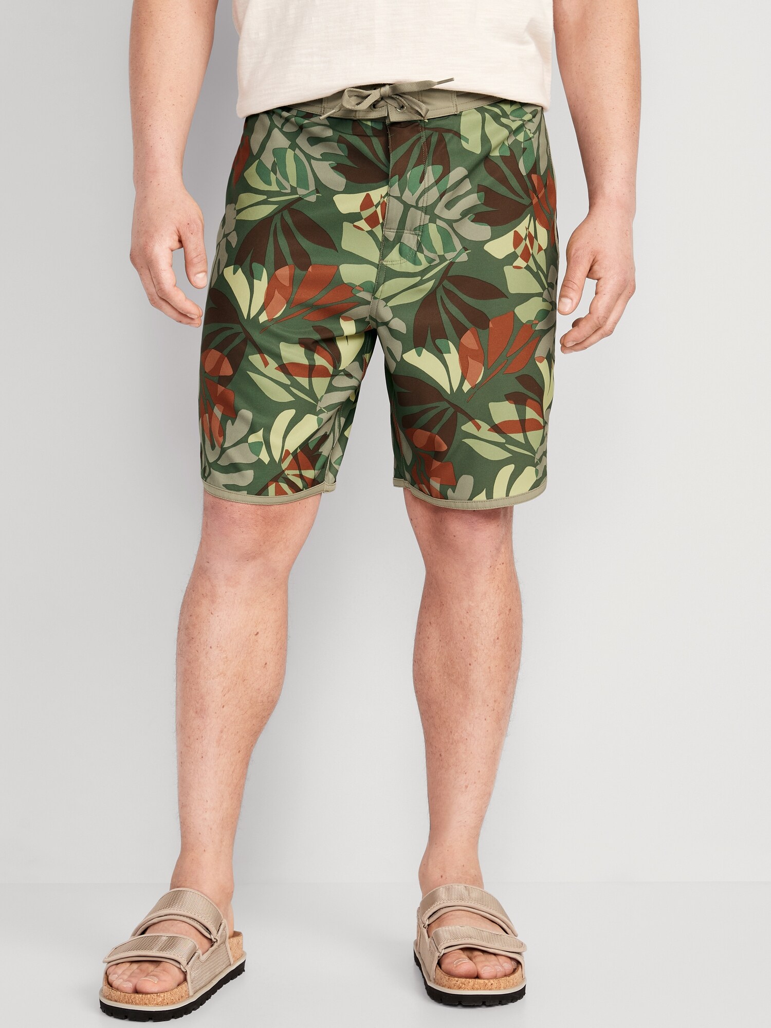 Old Navy Printed Built-In Flex Board Shorts for Men -- 8-inch inseam green. 1