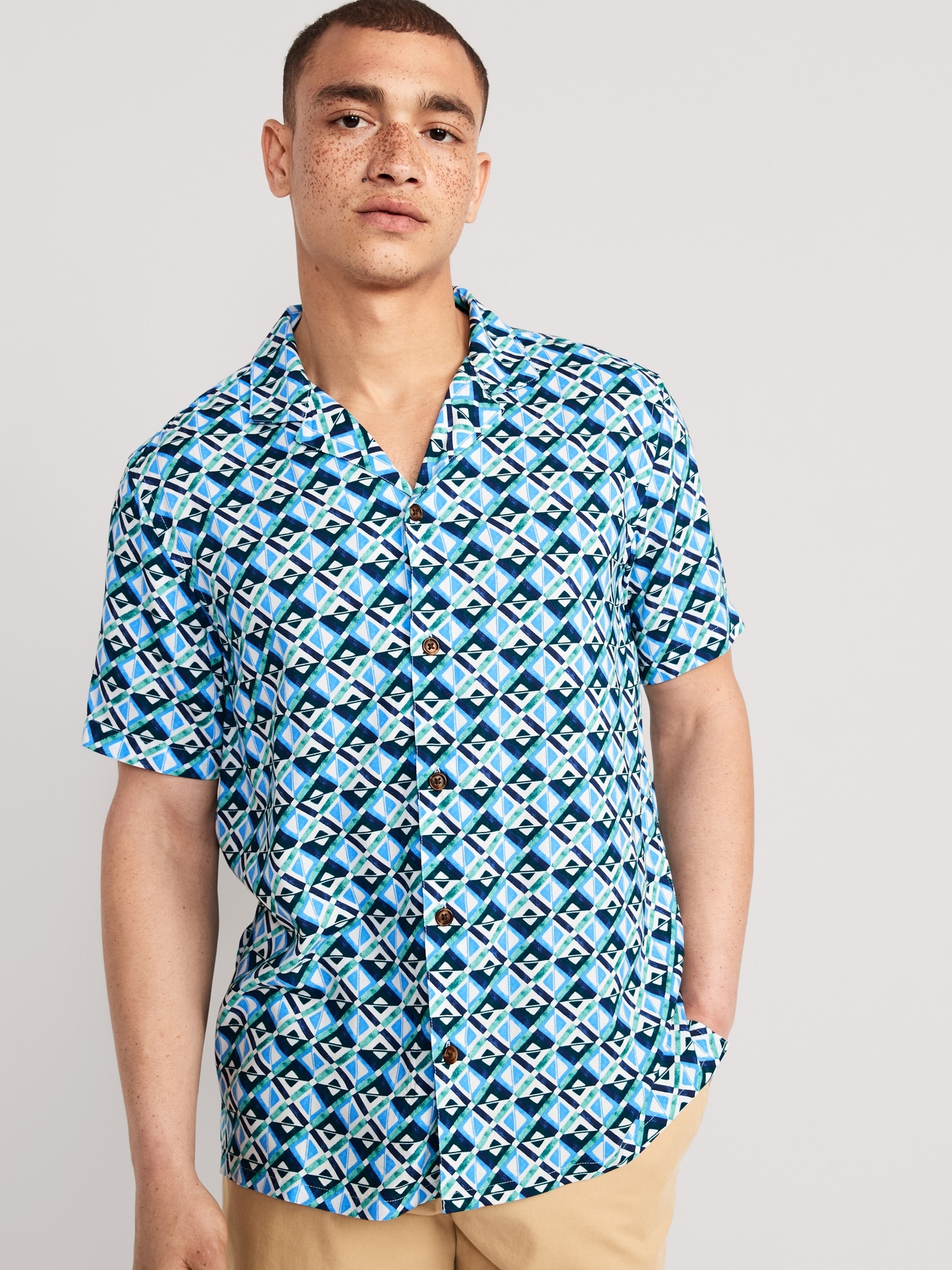 Short-Sleeve Printed Camp Shirt | Old Navy