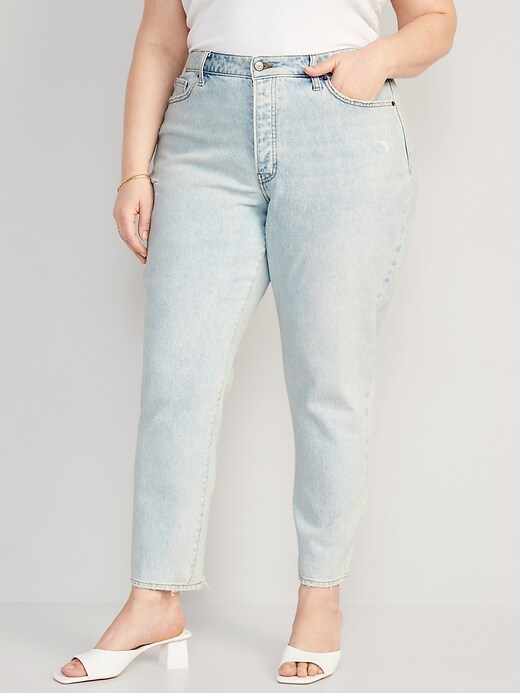 Image number 7 showing, Curvy High-Waisted Button-Fly OG Straight Ankle Jeans