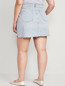 High-Waisted O.G. Straight Cut-Off Mini Jean Skirt for Women | Old