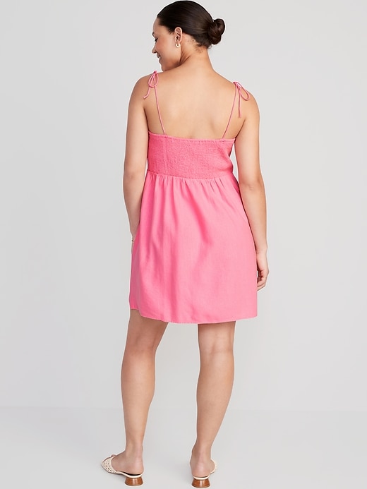 Image number 5 showing, Fit & Flare Tie-Shoulder Mini Cami Dress