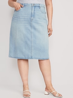 Navy blue a line denim outlet skirt