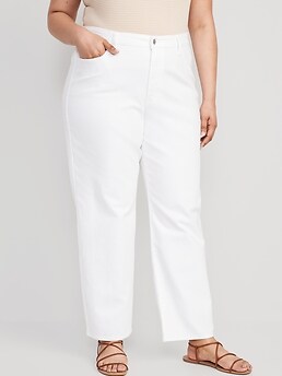 High-Waisted Wow White Loose Jeans for Women