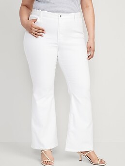 High-Waisted Wow White Flare Jeans for Women