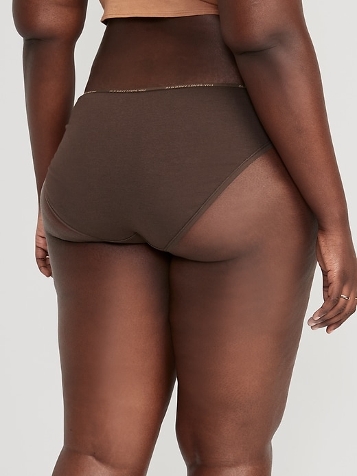 L'image numéro 8 présente Culotte bikini passe-partout en coton à logo à taille mi-basse