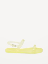 L'image numéro 3 présente Sandales gélifiées brillantes à bride double pour Fille
