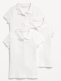 Image number 1 showing, Uniform Pique Polo Shirt 3-Pack for Girls