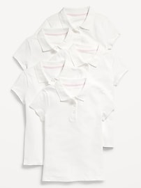 Image number 1 showing, Uniform Pique Polo Shirt 5-Pack for Girls