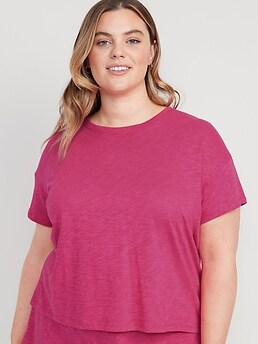 Sunday Sleep Cropped Lounge Slub-Knit T-Shirt for Women