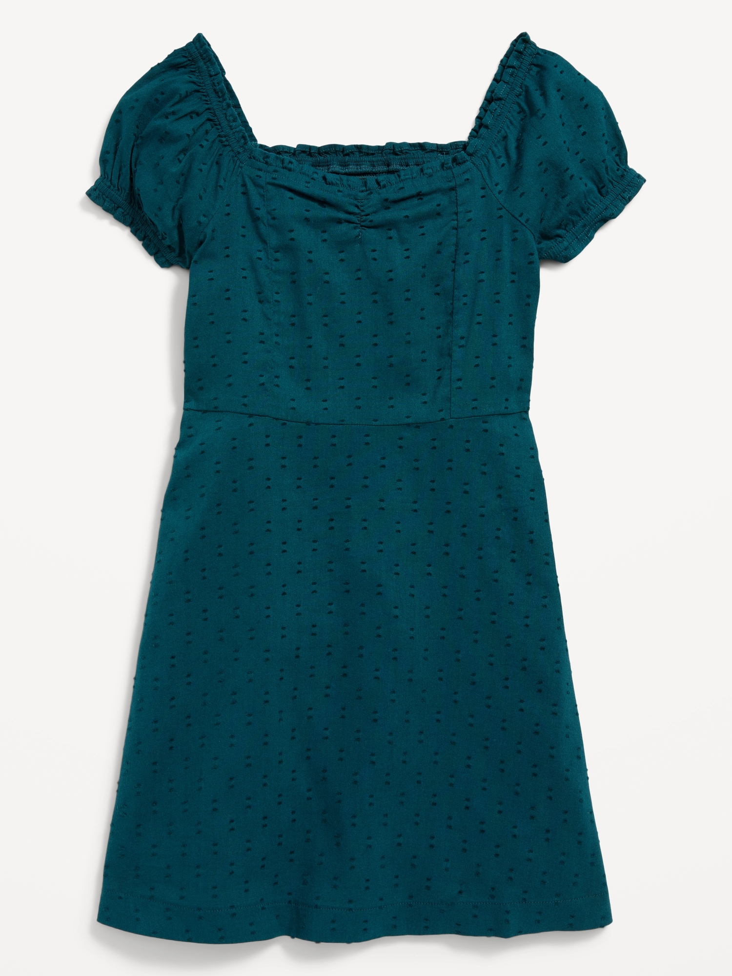 Robe évasée enfant Voile de coton ivoire à motif floral saisonnier