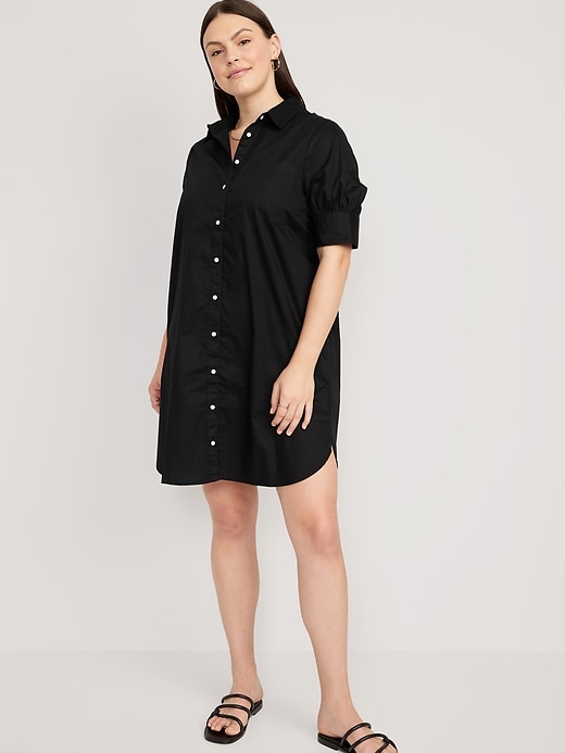Image number 5 showing, Short-Sleeve Shirt Dress for Women