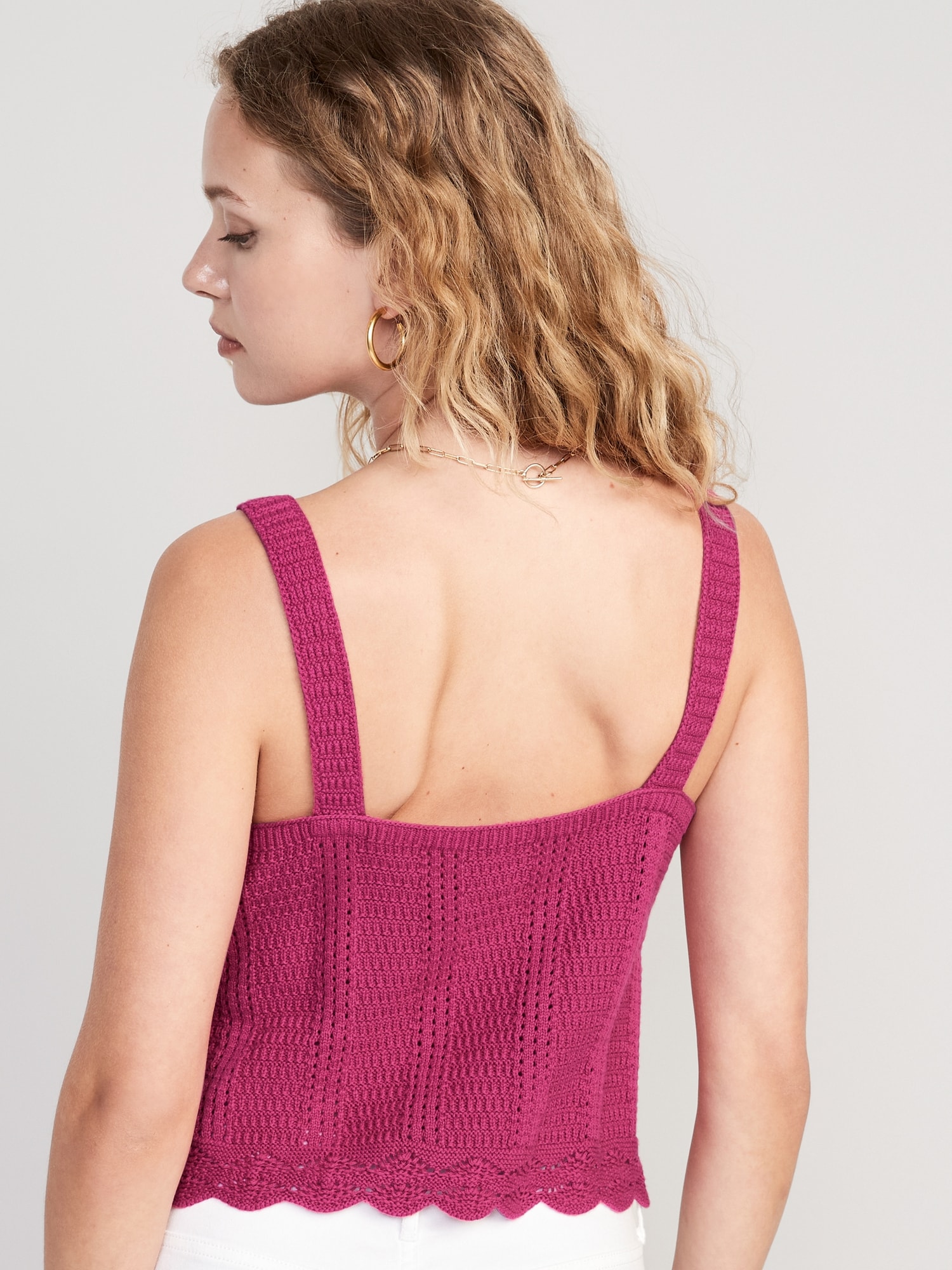 Tie-Front Sweater Tank Top