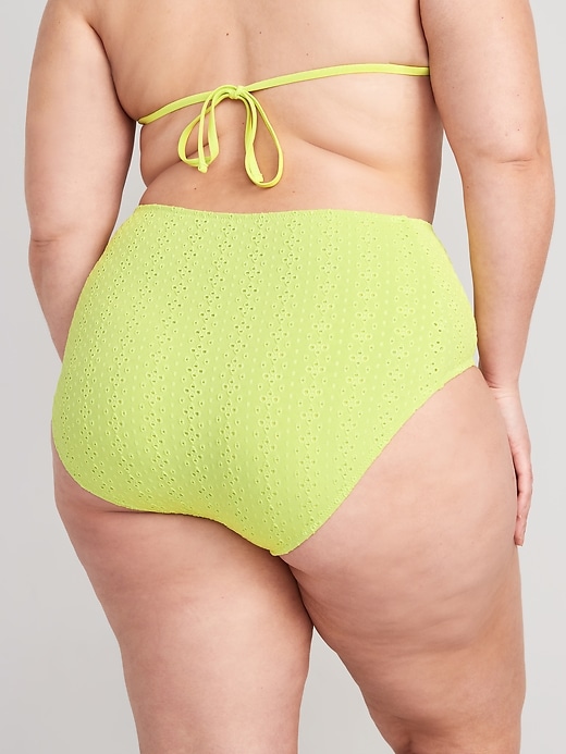 Image number 8 showing, High-Waisted Eyelet Bikini Swim Bottoms