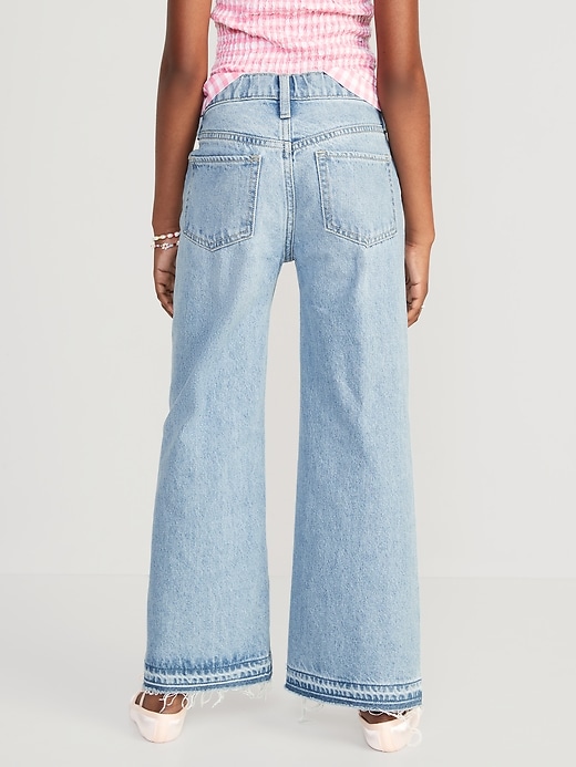 Voir une image plus grande du produit 2 de 5. Jean coupe généreuse jambe large à taille haute pour Fille