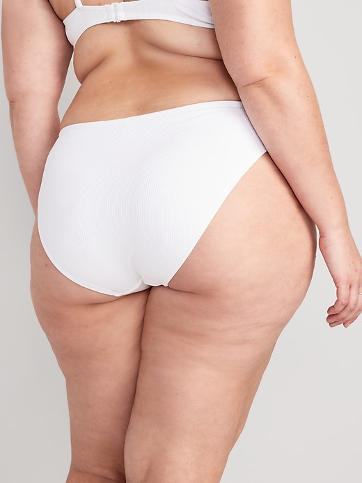 Image number 8 showing, High-Waisted French-Cut Ribbed Bikini Swim Bottoms