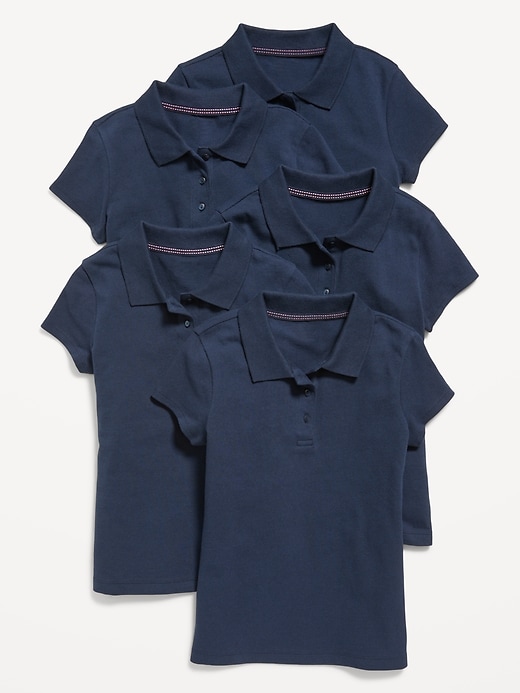 View large product image 1 of 3. Uniform Pique Polo Shirt 5-Pack for Girls