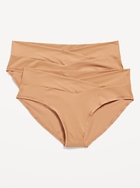 Image number 1 showing, Maternity Low-Rise No-Show Bikini Underwear 2-Pack