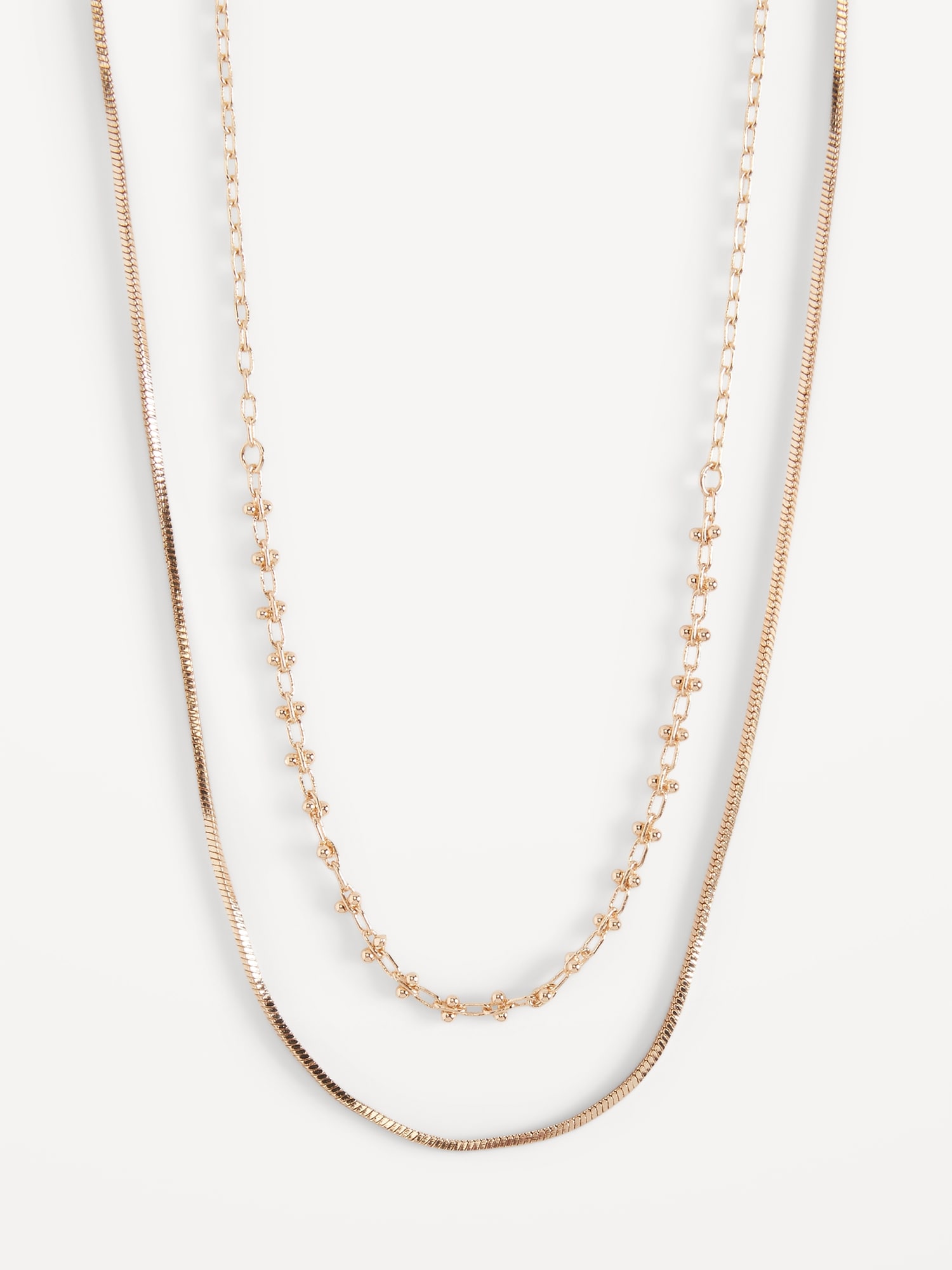 Old Navy Gold-Plated Chain Necklace 2-Pack for Women gold. 1
