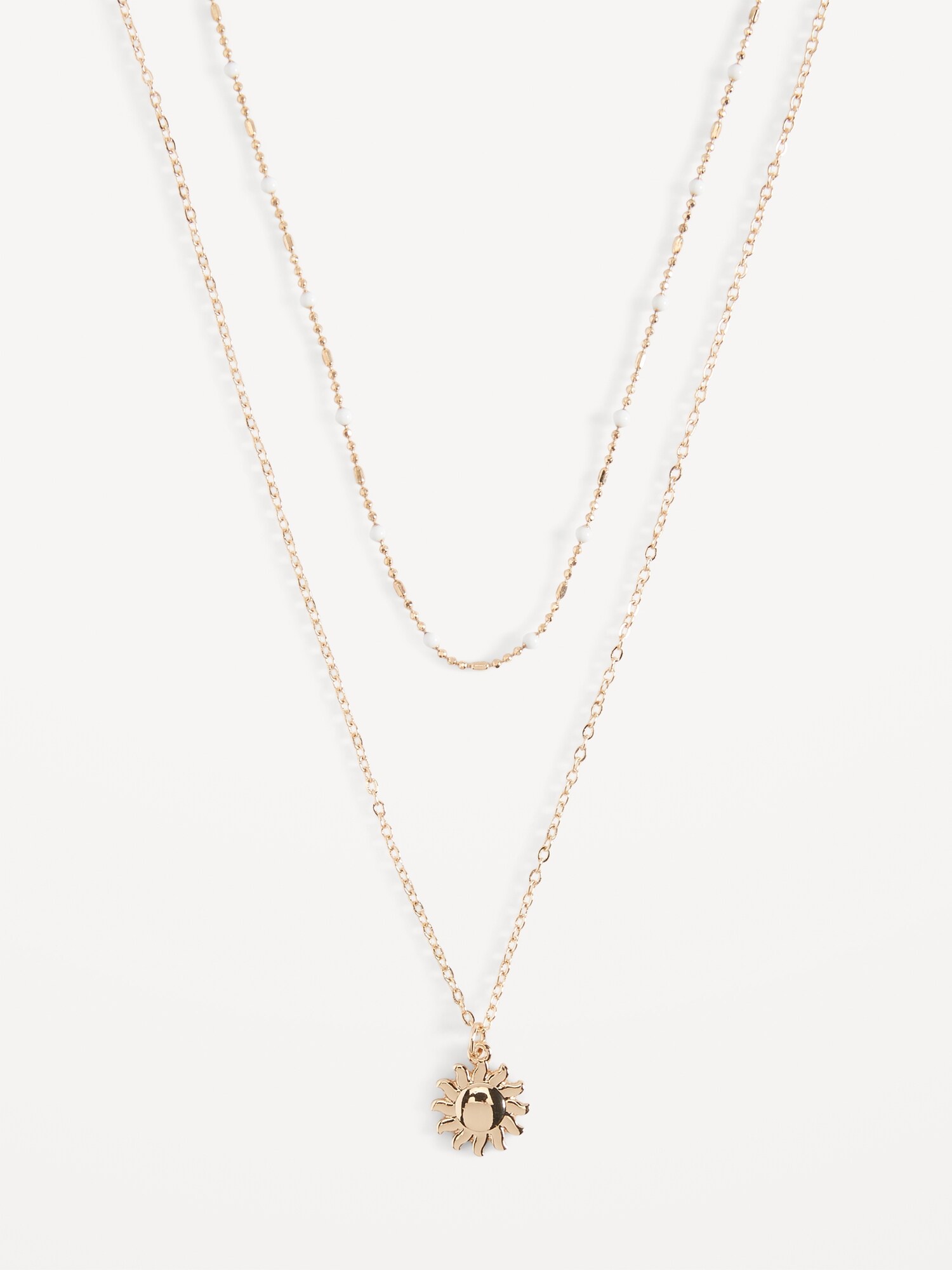 Old Navy Gold-Plated Charm Necklace 2-Pack for Women gold. 1