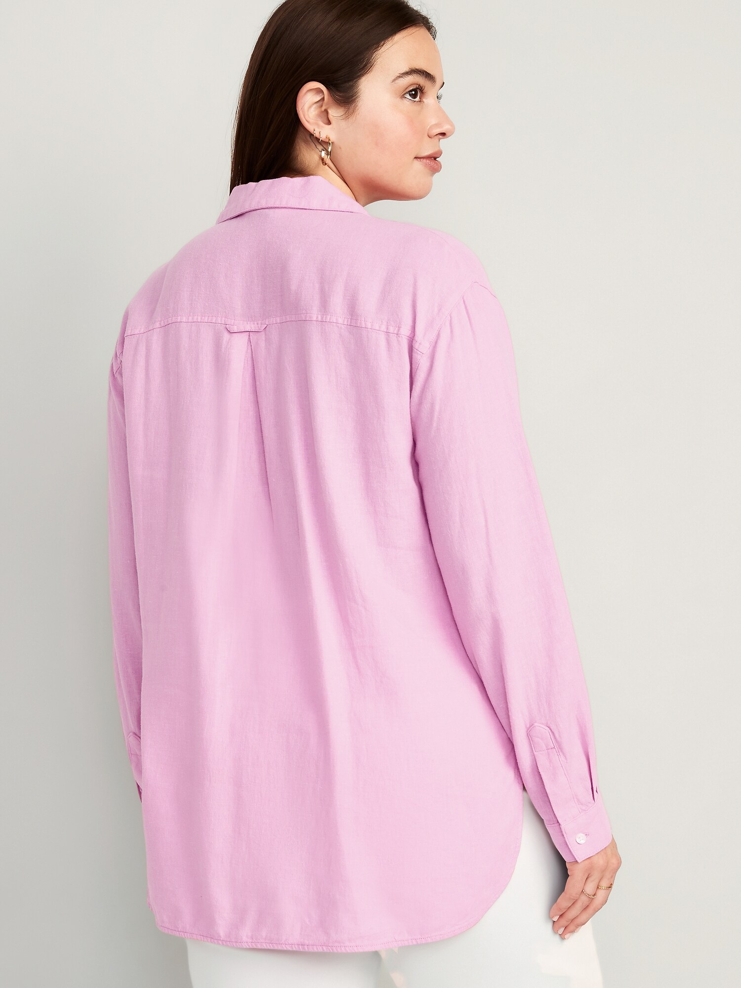 Chemisier En Lin Rose VIVID Taille 44 - Manches Courtes, Neuf (sans étiquettes)