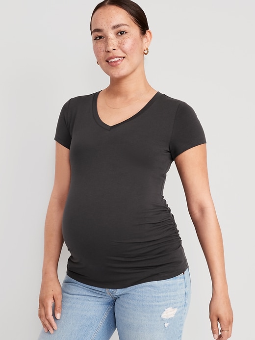 View large product image 1 of 2. Maternity V-Neck T-Shirt