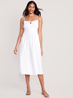 Navy and white midi dress sale